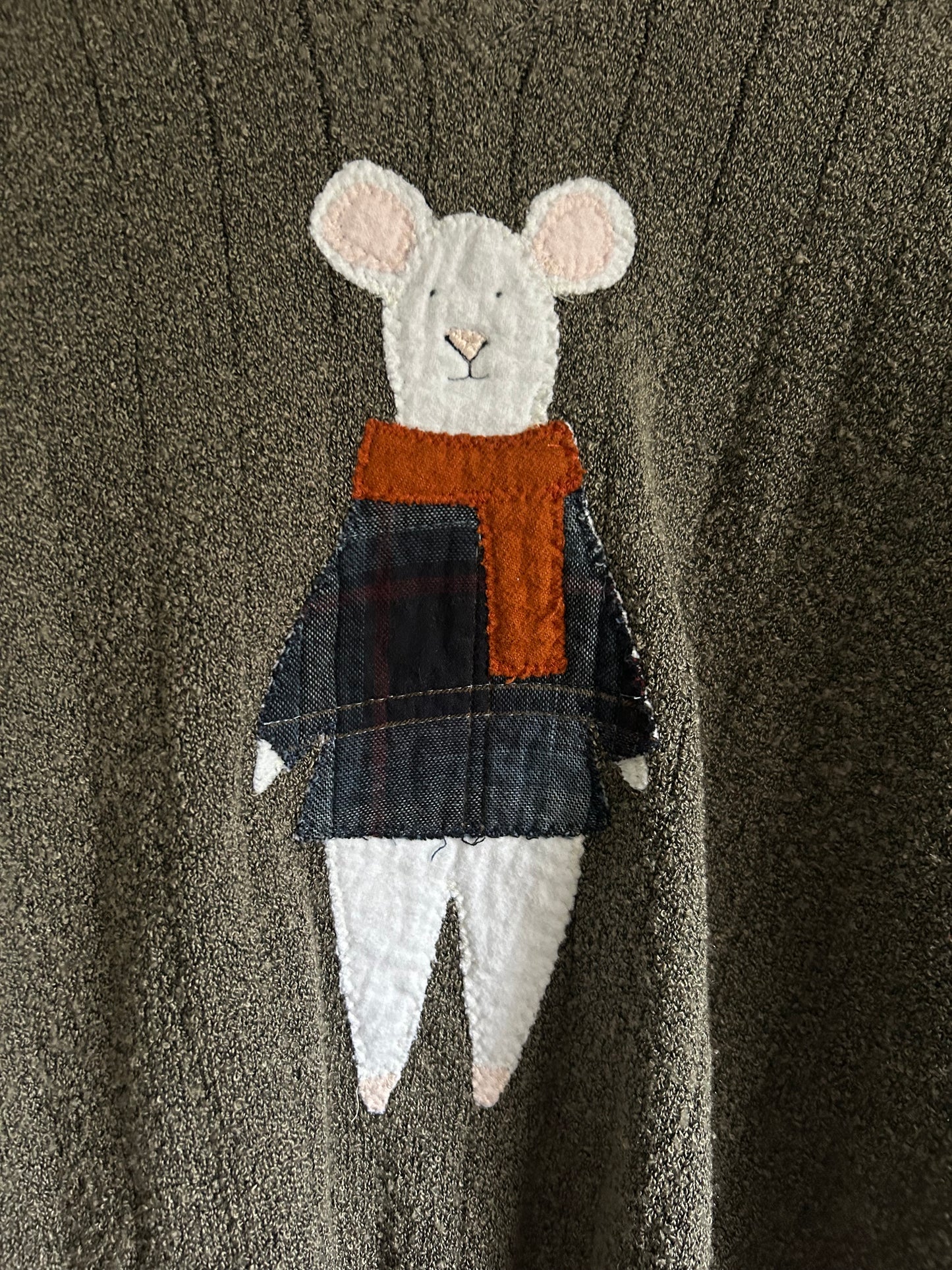 Orange Scarf Mouse Sweater