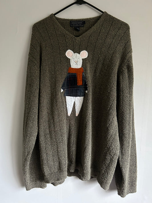 Orange Scarf Mouse Sweater