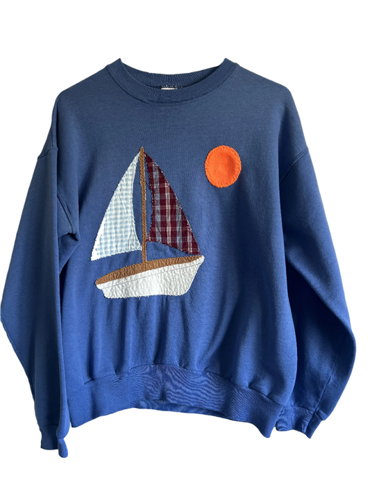 Plaid Sail Boat Sweatshirt