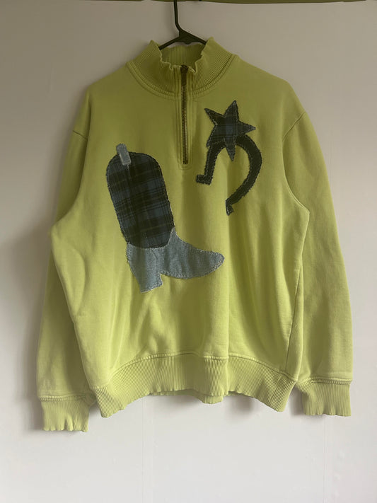 Green Cowboy Boot Patch Sweatshirt