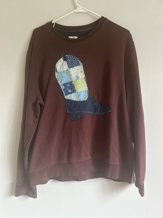 Patchwork Cowboy Boot Sweatshirt